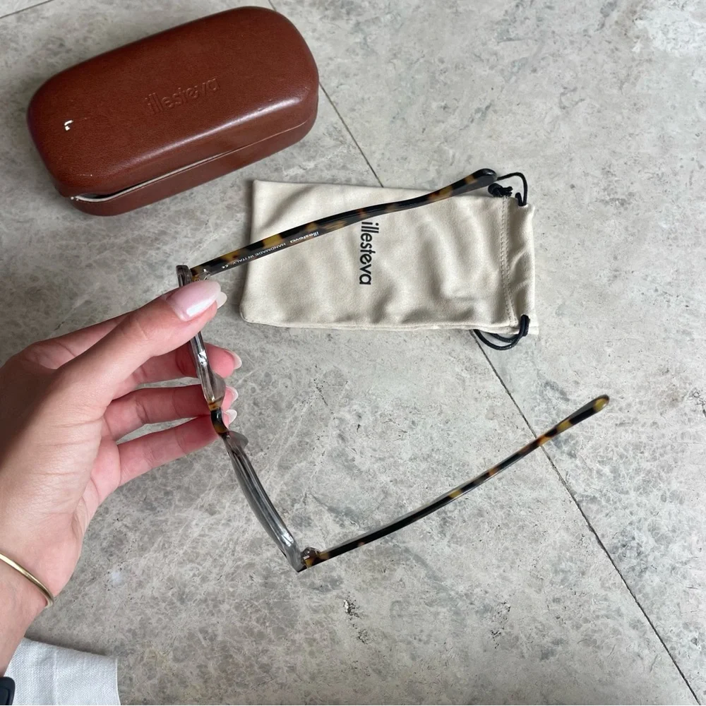 Illesteva Tortoiseshell and Clear Frame Sunglasses with Brown Lenses